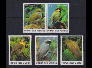 Papua Neu Guinea 1989 Vögel Satz Mi.-Nr. 597-601 ** 