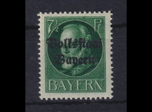Bayern 1919 Ludwig III. Volksstaat Bayern Mi.-Nr. 118 II a postfrisch **