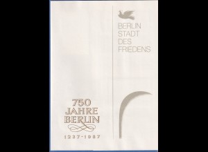 DDR 1987 Offizieller Folder 750 Jahre Berlin