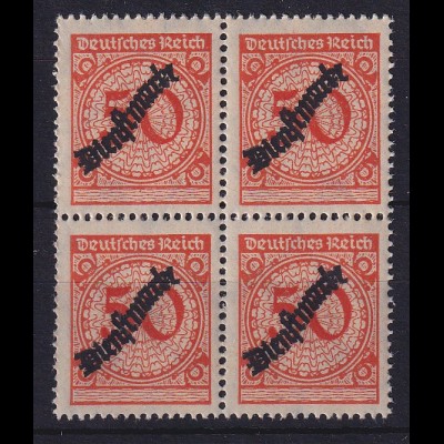 Deutsches Reich 1923 Dienstmarke Mi.-Nr. 103 P HT im Viererblock **