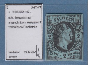 Sachsen 1851 August 2Ngr. Mi.-Nr. 5 gestempelt mit Orts-O Hohenstein