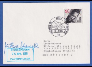 Bund 1985 Egon Erwin Kisch Mi.-Nr. 1247 FDC mit Autogramm WILFRIED SCHARNAGL