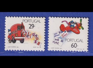 Portugal 1989 Grußmarken Postauto und Postflugzeug Briefe Mi.-Nr. 1775-76 **