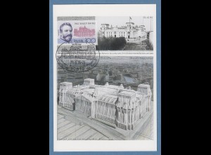 Von Christo verpackter Berliner Reichstag Karte mit So.-Marke Paul Wallot , 1995