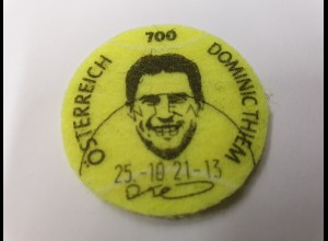 Österreich 2021 Briefmarke Tennisspieler Dominic Thiem 700Ct Tennisball-Filz O