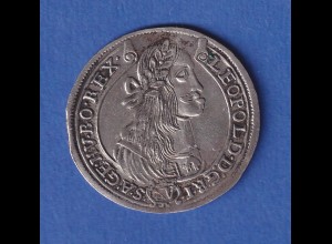 Österreich Silbermünze 1674 Kaiser Leopold I. 15 Kreuzer - Patrona Hungariae