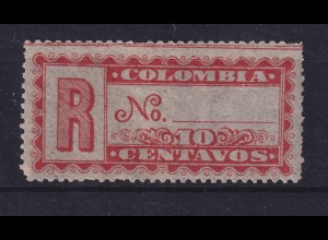 Kolumbien 1889 Einschreibmarke 10 C Mi.-Nr. 101 b ungebraucht *