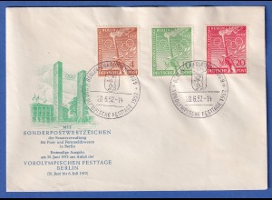 Berlin 1952 Vorolympische Festtage Mi.-Nr. 88-90 auf amtlichem FDC