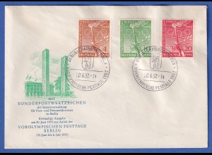 Berlin 1952 Vorolympische Festtage Mi.-Nr. 88-90, auf amtlichem FDC
