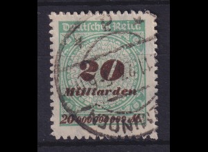 Dt. Reich Inflation Mi.-Nr. 329 B P HT Sprung in Rosette gest. gepr. Infla 