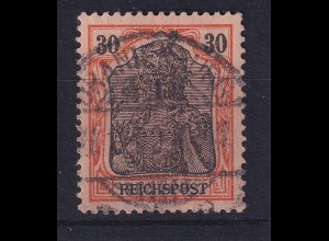 Dt. Reich Germania Reichspost Mi.-Nr. 59 X weißer Keil unten rechts im Rahmen O