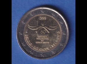 Belgien 2008 2-Euro-Sondermünze 60 Jahre Menschenrechte bankfr. unzirk. 