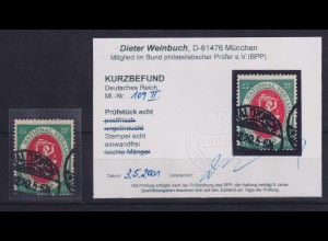 Dt. Reich Inflation Nationalversammlung Weimar Mi.-Nr. 109 mit PLF II O gepr.