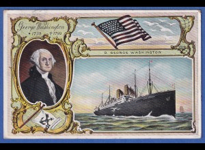 AK Lloyd-Dampfer George Washington, gelaufen 1909 von Southampton nach Mauer BW