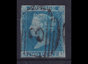 Großbritannien 1841 Queen Victoria 2 Pence blau Mi.-Nr. 4 a gestempelt