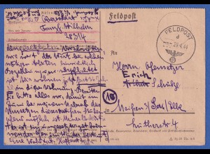 Feldpostkarte von der Ostfront nach Meißen vom April 1944