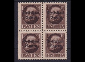 Bayern Ludwig III. Volksstaat Bayern 1 Mark Mi.-Nr. 128 I A Viererblock **