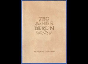 DDR 1987 Gedenkfolder 750 Jahre Berlin 1237-1987 mit div. Marken und Block