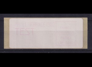 Frankreich Sonder-ATM PHILEXFRANCE 1982 Druckprobe TEST FRANCE lilarot **