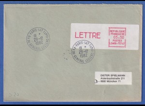Frankreich ATM CGA-Alcatel LSA06-75747 sp. Ecken LETTRE 3,30 auf Brief nach D