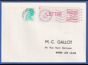 Frankreich ATM CGA-Alcatel LSA06-92184 sp. Ecken mittelrosa LETTRE 1,60 a. Brief