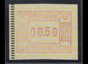 Österreich 1983 1. FRAMA-ATM Ausgabe Posthörner, Mi.-Nr. 1 **