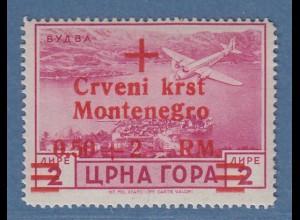 Dt. Besetzung 2.WK Montenegro Rotes Kreuz Mi.-Nr. 35 ** 