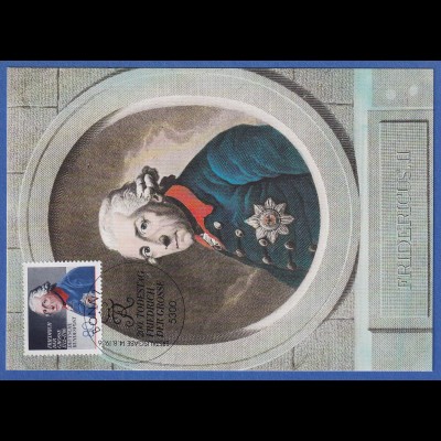 Bund 1986 Friedrich der Große Mi.-Nr. 1292 mit ET-O auf schöner Maximumkarte