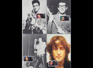 Bund 1988 Pop- und Rockmusik Elvis, Holly, Morrison, Lennon Satz 4 Maximumkarten