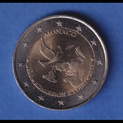 Monaco 2013 2-Euro-Sondermünze 20 Jahre UNO-Mitglied bankfr. unzirk. 