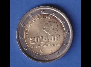 Belgien 2014 2-Euro-Sondermünze Erster Weltkrieg 1914-18 bankfr. unzirk. 