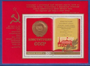 Sowjetunion 1977 Neue Verfassung der UdSSR Mi.-Nr. Block 124 **