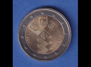 Estland 2018 2-Euro-Sondermünze Unabhängigkeit bankfr. unzirk. 