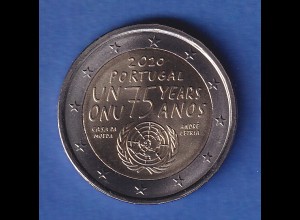 Portugal 2020 2-Euro-Sondermünze 75 Jahre Vereinte Nationen bankfr. unzirk. 