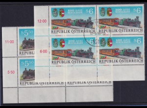 Österreich 1994 Gailtal-Murtalbahn Mi.-Nr. 2130-2131 Eckrandviererblocks UL O