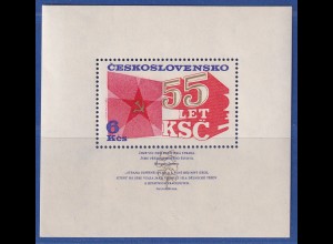 Tschechoslowakei 1976 - 55 Jahre KP Mi.-Nr. Block 32 postfrisch **