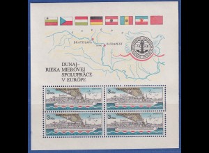 Tschechoslowakei 1982 Europäische Donau-Kommission Mi.-Nr. Block 51 **