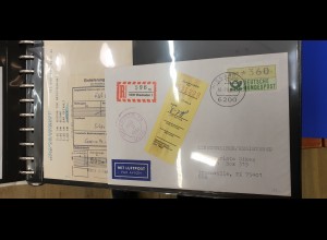 ATM 1.1 Wert 360 aus STS Wiesbaden auf Lp-R-Brief nach Texas, mit TQ 