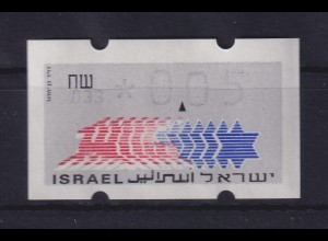 Israel Klüssendorf ATM mit Aut.-Nr. 033. 2.Papier, Passerverschiebung rote Farbe