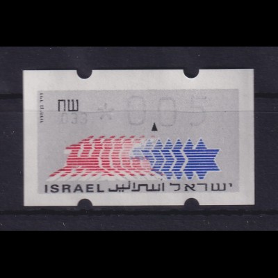 Israel Klüssendorf ATM mit Aut.-Nr. 033. 2.Papier, Passerverschiebung rote Farbe