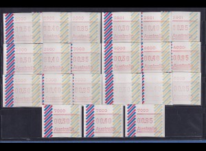 Australien Frama-ATM 1984 Balken Serie 7 Postcodes 2000-7000 je Satz 30-40-85 **