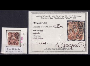Dt. Reich 25 Pfennig Mi.-Nr. 43 b Plattenfehler V, O, gepr. KB WIEGAND BPP