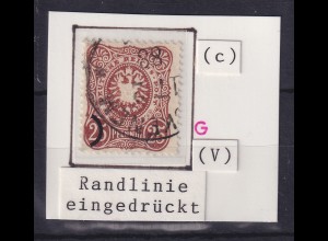 Dt. Reich 25 Pfennig Mi.-Nr. 43 c Plattenfehler V, gestempelt, geprüft BPP