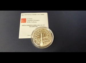 Italien 2004 Silbermünze Genua europ. Kulturhauptstadt 10 Euro 22g Ag 925 PP