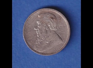 Südafrika 1896 Silbermünze 6 Pence Paul Krüger 2,8g/Àg925