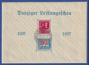 Danzig 1937 Blockausgabe Leistungsschau Mi-Nr Block 3, Ersttags-So-O 28.11.37 