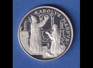 Andorra 1996 Silbermünze Karl der Große 10 Diners/ECU 31,47g Ag925 PP