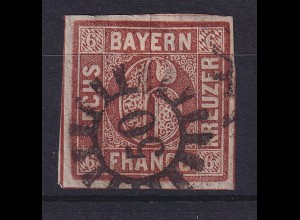 Bayern 6 Kreuzer braun Mi-Nr. 4 II mit GMR 50
