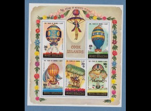 Cook Inseln 1983 200 Jahre Luftfahrt Ballone Mi.-Nr. Block 144 **