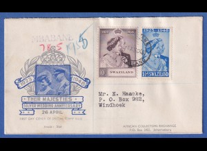 Swaziland 1948 Silberhochzeit Mi.-Nr. 48-49 auf FDC O MBABANE